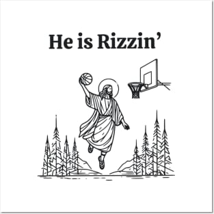 He Is Rizzin Funny Jesus Meme He Is Rizzen Posters and Art